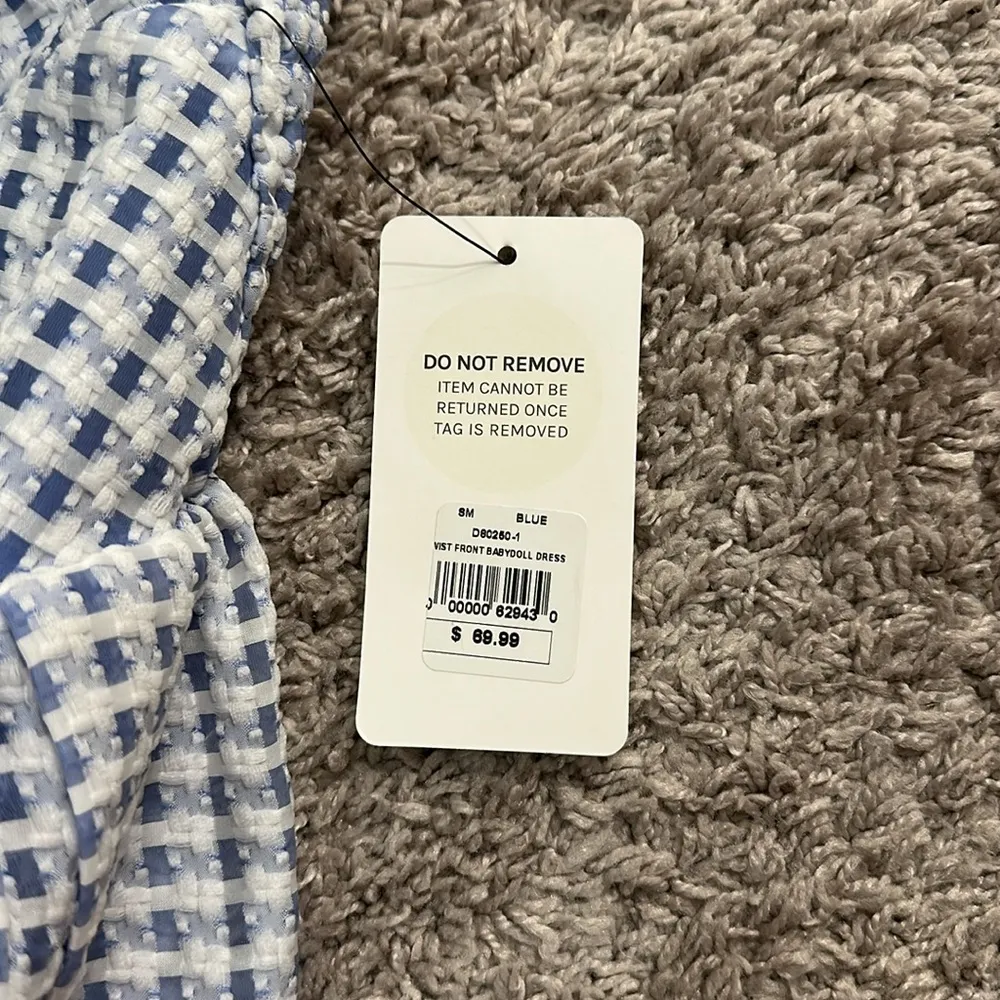 NWT American Thread purple and white patterned mini dress Sz S - Image 4