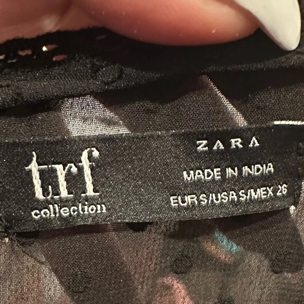 🔵 SALE 3/$25 ZARA TRF COLLECTION GOTH BLACK LONG SLEEVE VNECK SHEER RUFFLE TOP S - Image 7