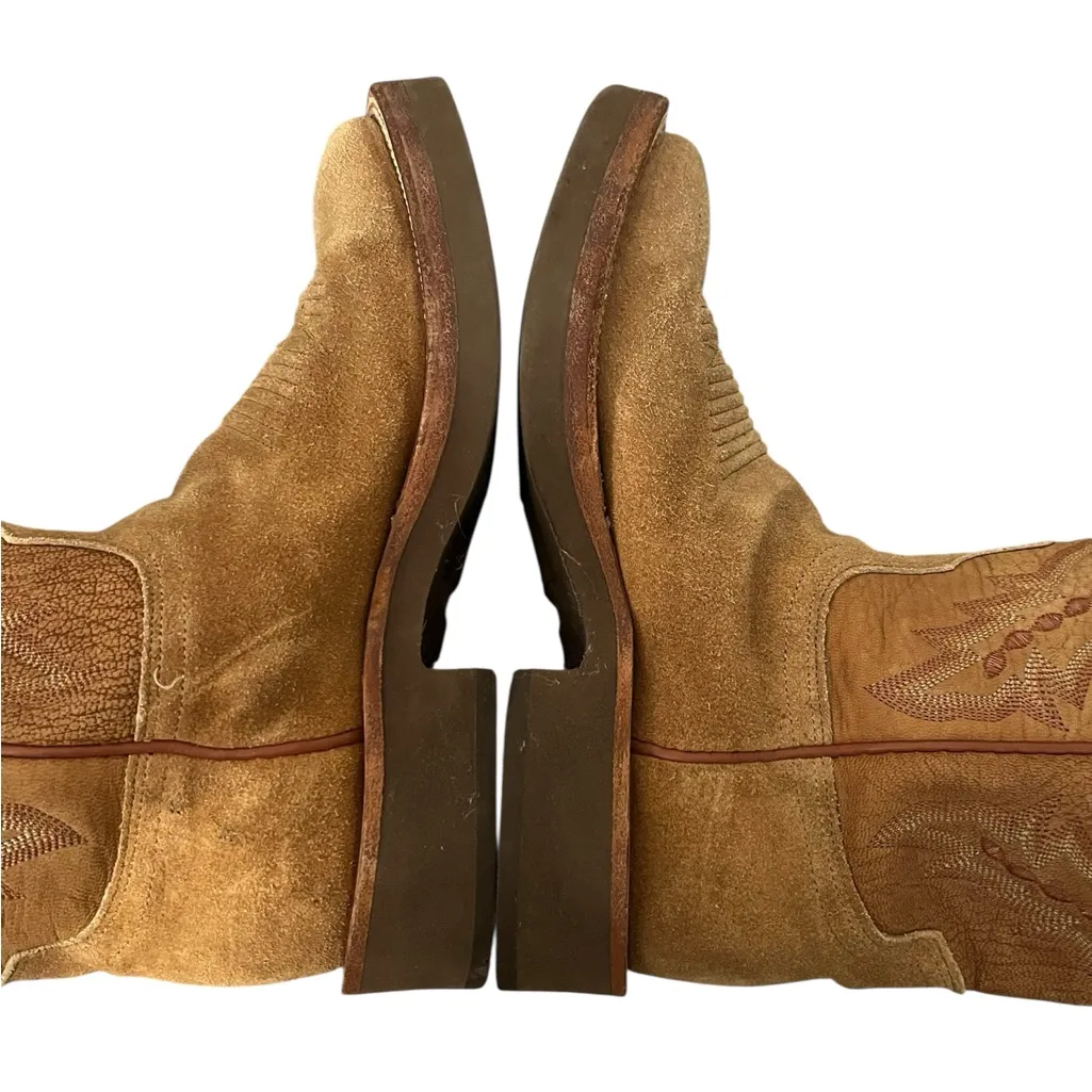 Lucchese 2000 T4106 Brown Leather Suede Embroidered Western Cowgirl Boots 6B - Image 7