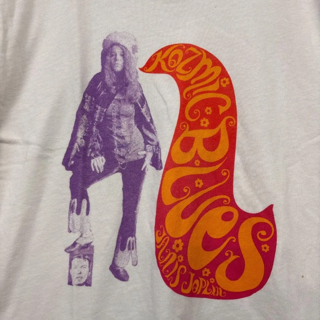 Kozmic Blues Janis Joplin Woodstock Blues Rockstar T-Shirt L  - Image 2