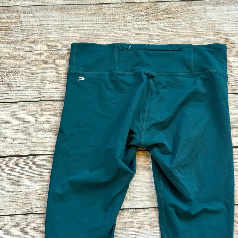 Fabletics  Womens Cropped Leggings Size M Teal Green Stretch Pull On Activewear - Image 7