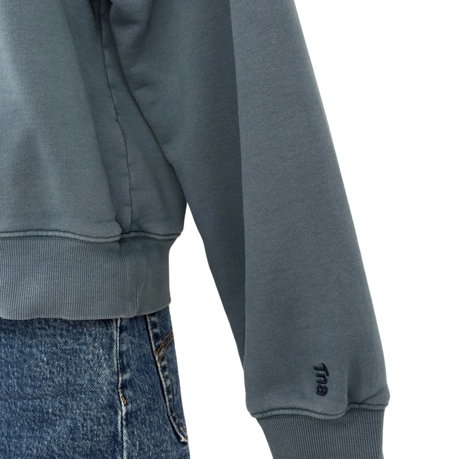 Tna Aritzia Cozy Fleece Perfect Sweatshirt Blue Crew Neck Women SM Loungewear - Image 3