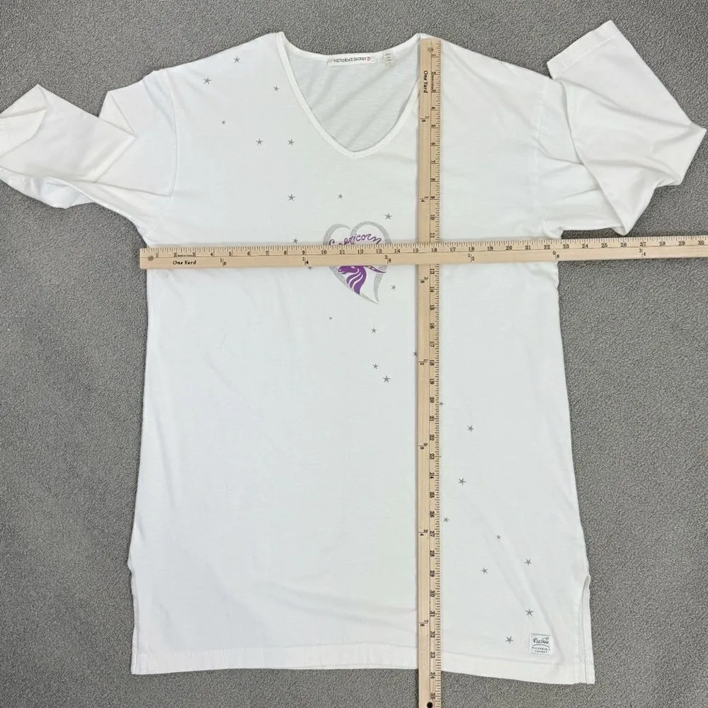 Victoria’s Secret Vintage Capricorn Astrology‎ Cotton Nightshirt White Small - Image 10