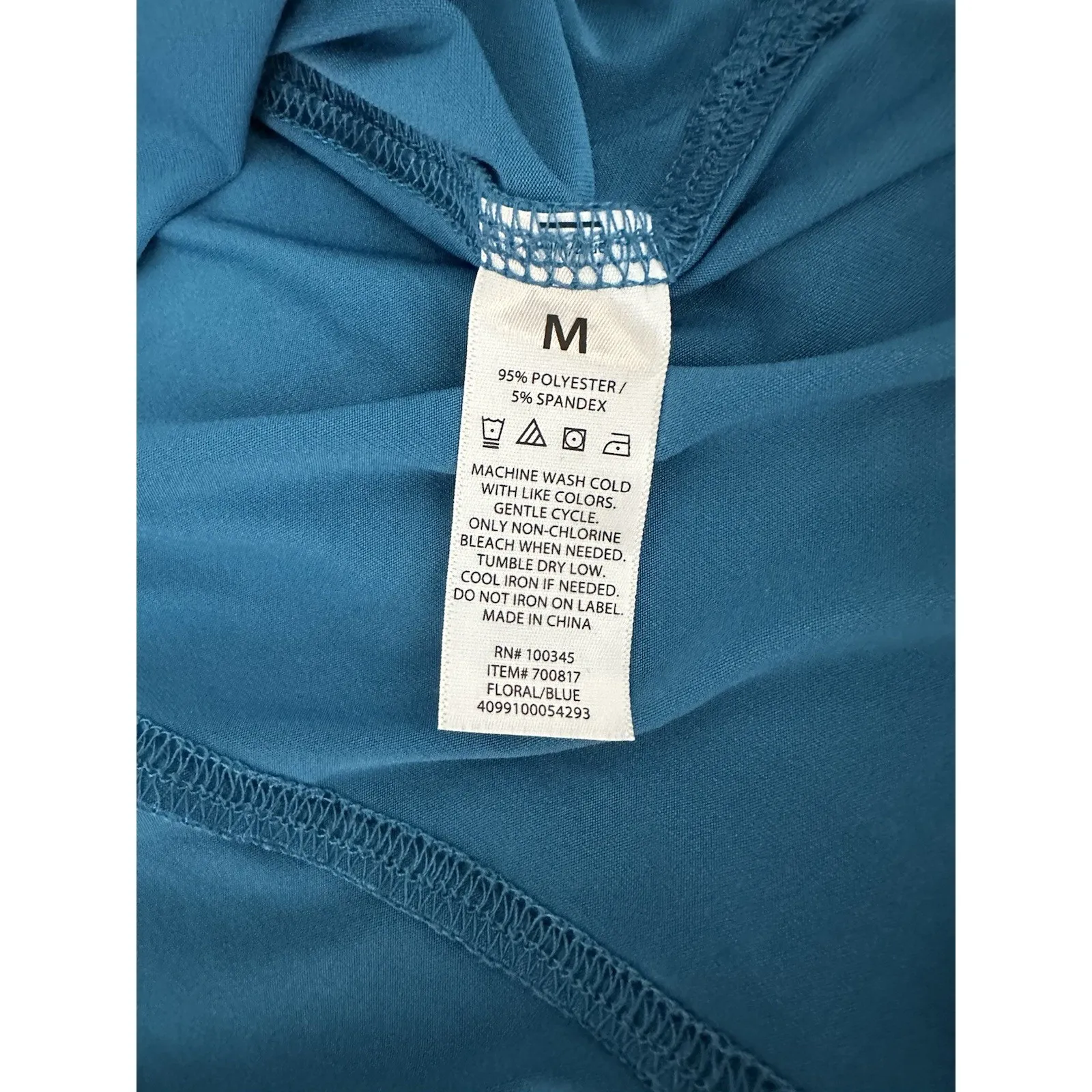 Crane Women's Dark Aqua Black Collar Workout Athletic Tank Top Medium Blue - Image 5