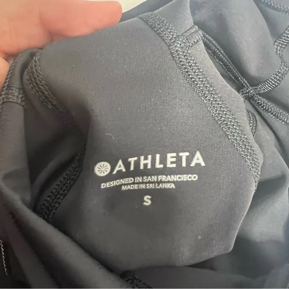 Athleta eclipse half zip black reflective long sleeve pullover sz S - Image 5