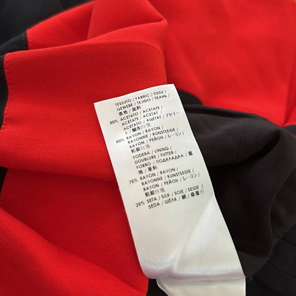 Alexander McQueen Pleated Peplum Top Colorblock red black XS vintage Y2K 38 - Image 7