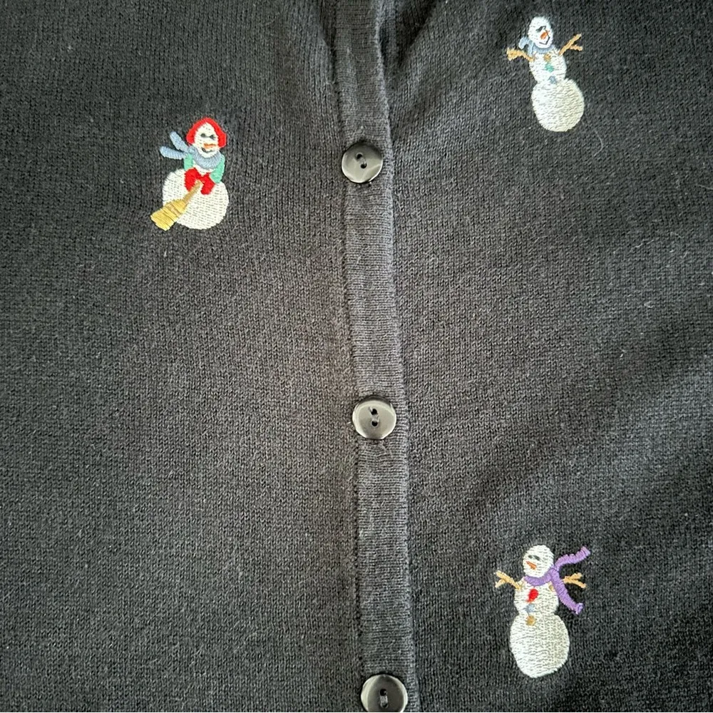 ❤️Hampshire studios ladies black snowman cardigan Sz PL CLEARANCE - Image 2