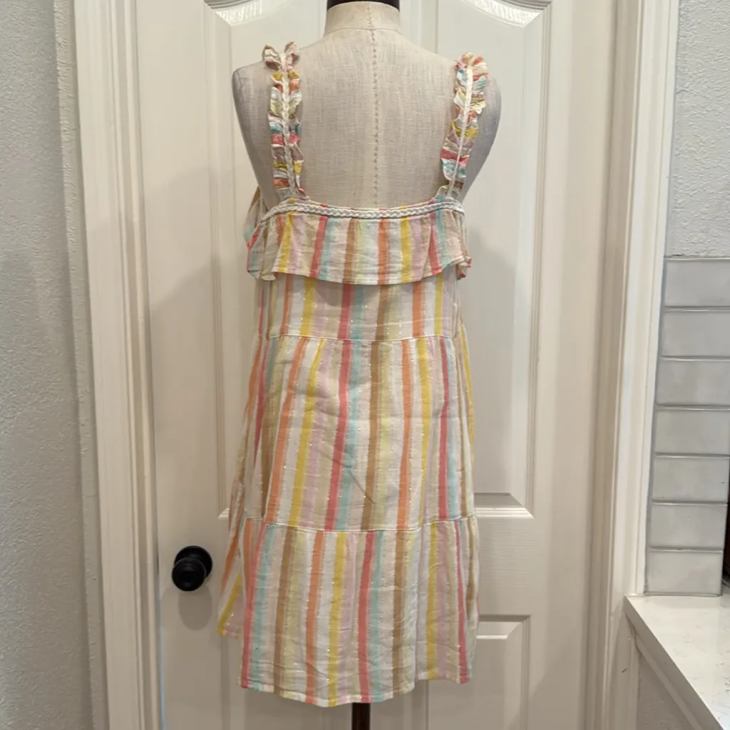 Sezane Fily stripe tiered mini dress - Image 4