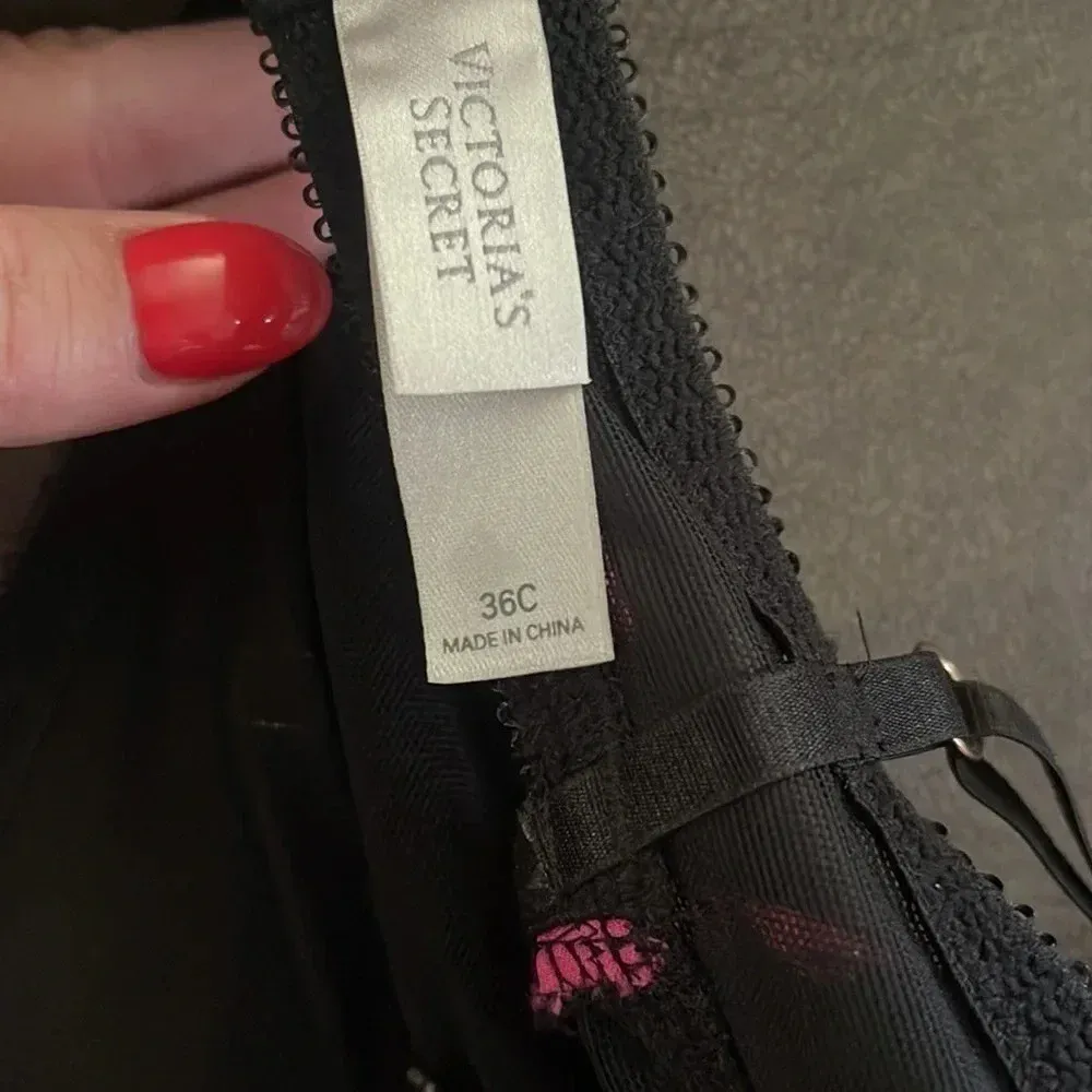 Y2K Victoria's Secret Pink/Black Polka Dot Sheer Ruffle Bustier Top - Image 5