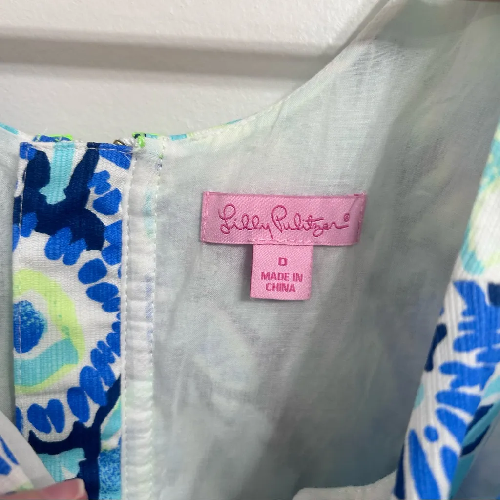 Lilly Pulitzer Mila Shift Dress in Ocean Blue size 0 - Image 9