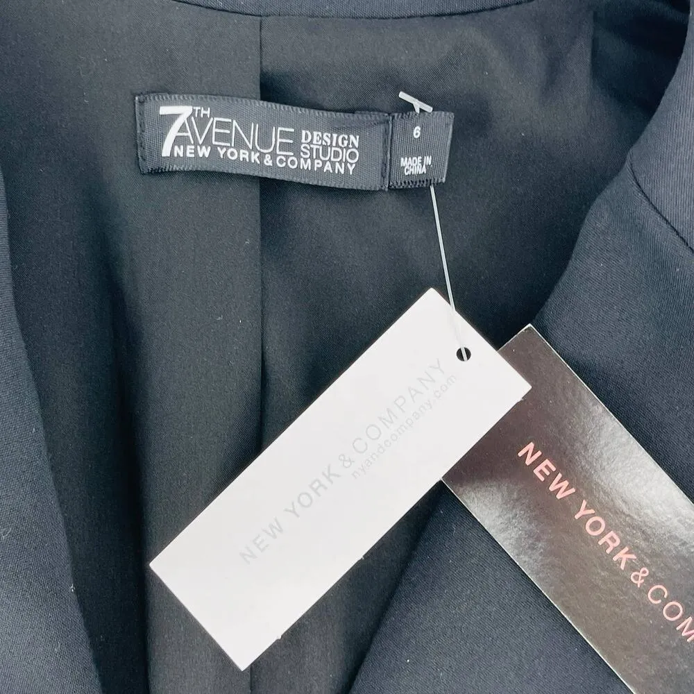 New York & Co 7th Avenue Design Studio Black Short Sleeve Jacket - Size 6 - NWT - Image 7