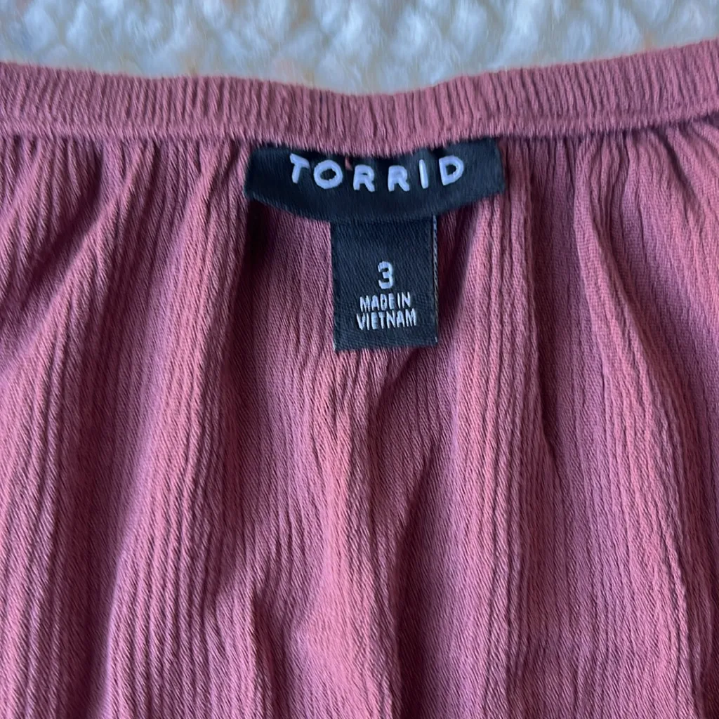 Torrid Crinkle Gauze Flutter Sleeve Blouse Top Wild Ginger 3X - Image 8