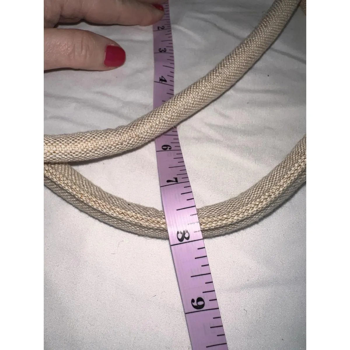 Handmade Jute Canvas Tote Bag Black Beige Floral Market Beach Tan - Image 13