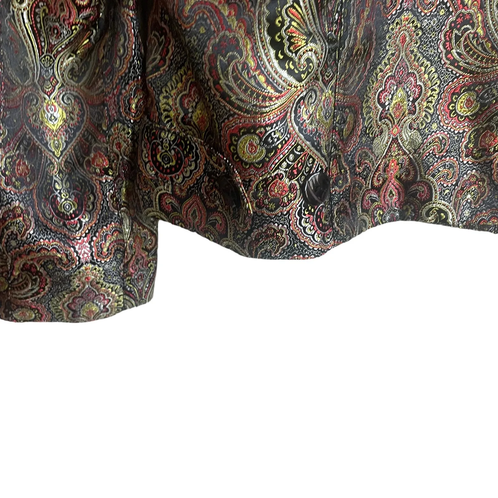 VTG Chicos Women Jacket Top Tapestry XL Paisley Jacquard Button Up Artsy‎ Career - Image 8