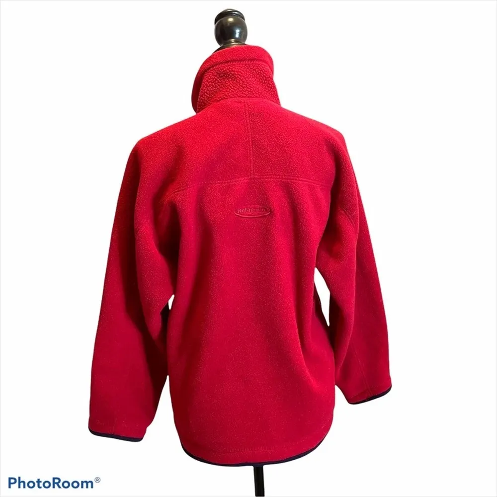 Patagonia Synchilla 1/4 Zip Fleece Sweatshirt ruby Red Xsmall Vintage Y2k - Image 5