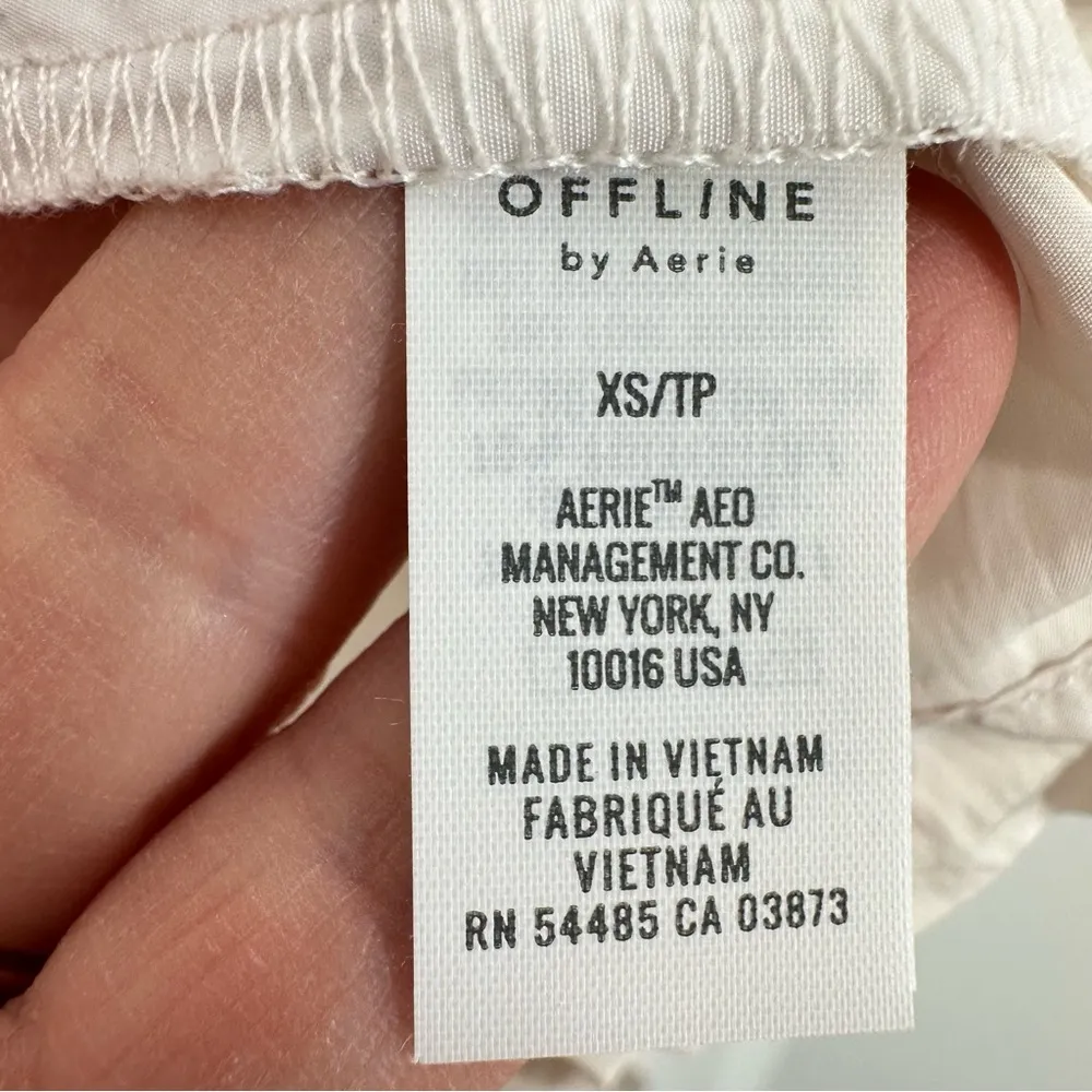 Offline by Aerie Size XS Cropped Hooded Windbreaker Running Outdoors Cream White - Image 4