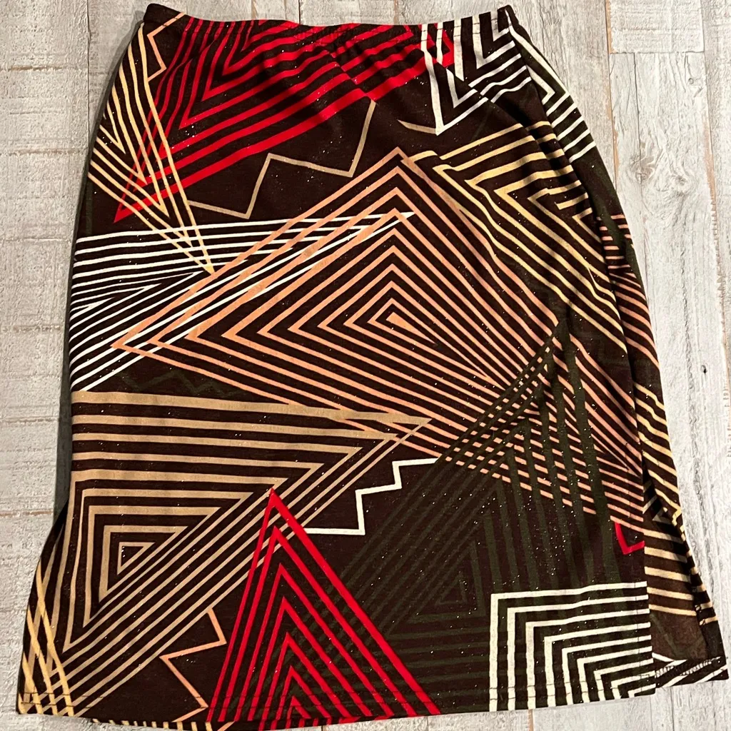 Women’s Cheryl Creations Small Brown Multicolor Sparkle Skirt - Image 3