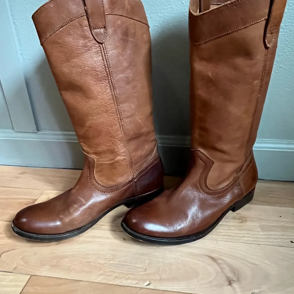 Frye Free People  boots brown pull-on western, riding, Billy, Melissa 6.5 - Image 3