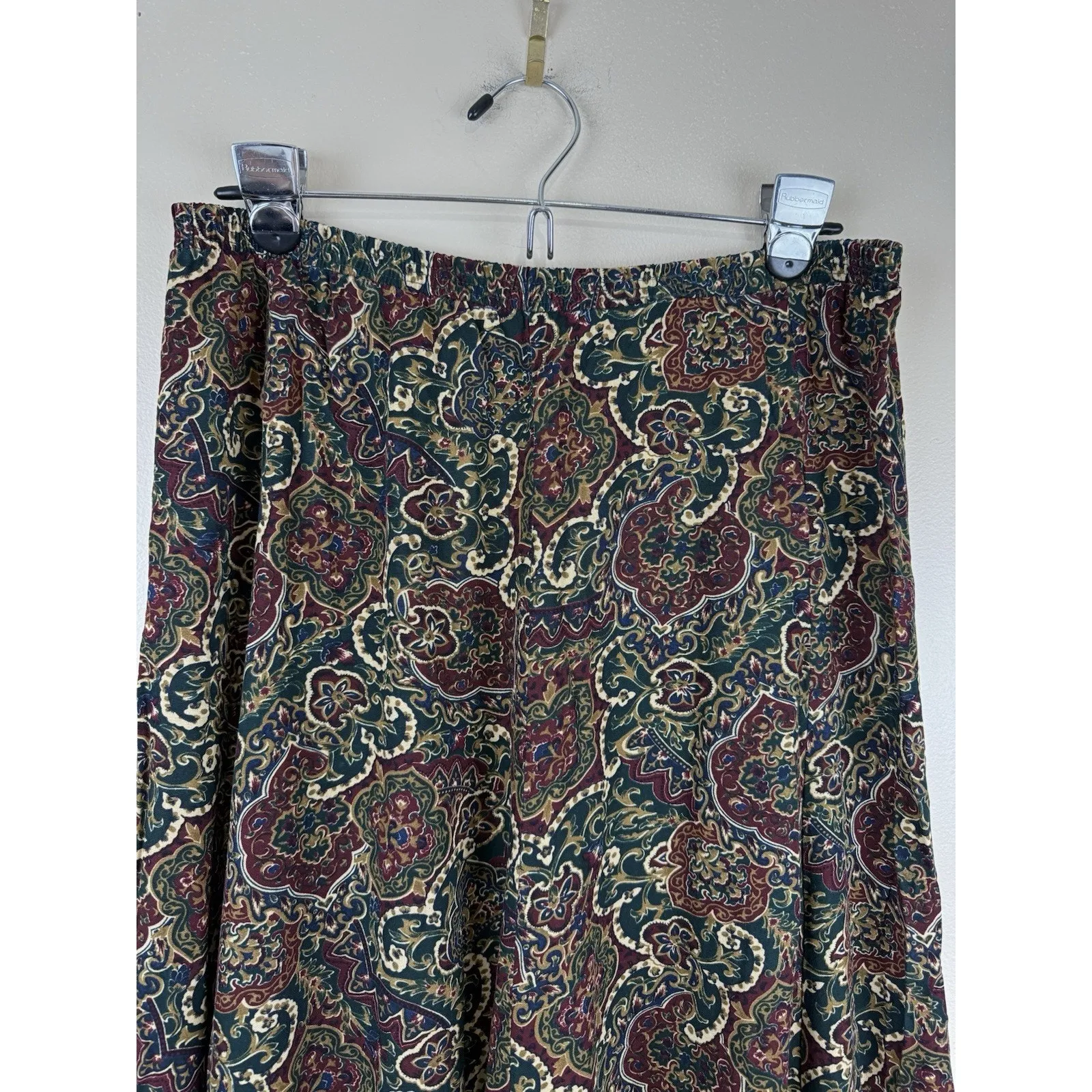 Liz Baker Essentials Women’s 90s Vintage Paisley Maxi Skirt Rayon, Size M - Image 3
