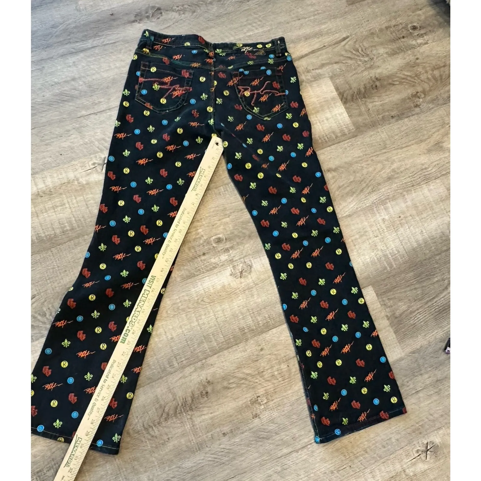 Vintage Ruff Ryder Denim Jeans Iconic logo Pattern Womens 11/12 Y2K Hip Hop RARE Blue - Image 7