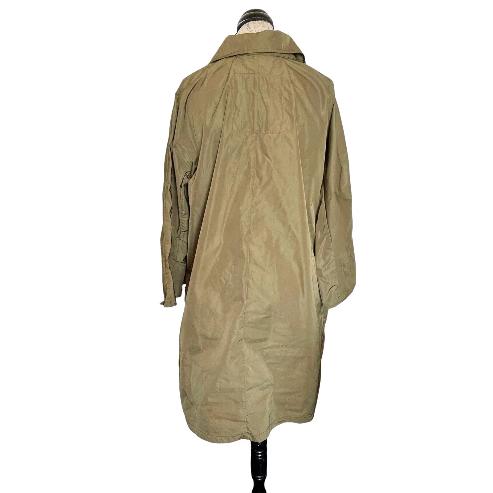 OOF Wear Womens Size XL Trench Coat Jacket Army Military Minimalist Minimal Green - Image 4