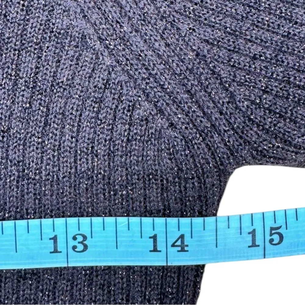 WHITE + WARREN Brown Shimmer Wool Blend Sweater Size M Black Size M - Image 6