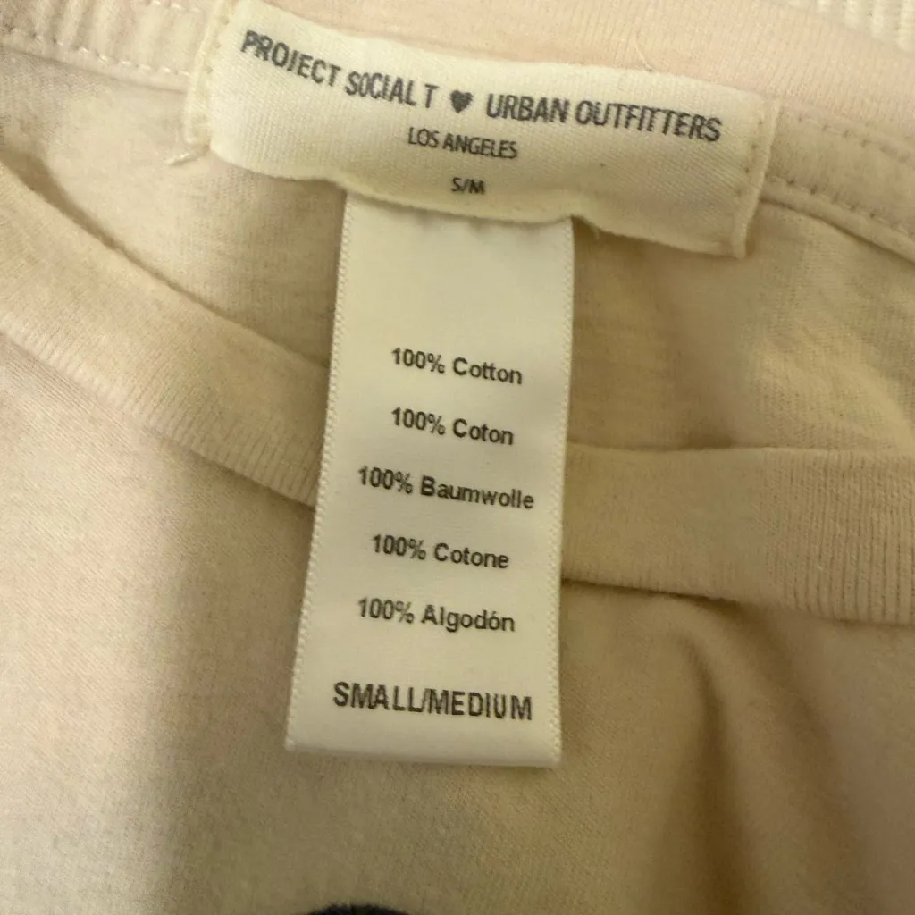 Project Social T Mushroom Graphic Tee S/M Oversized Boho Psychedelic Kindness - Image 7