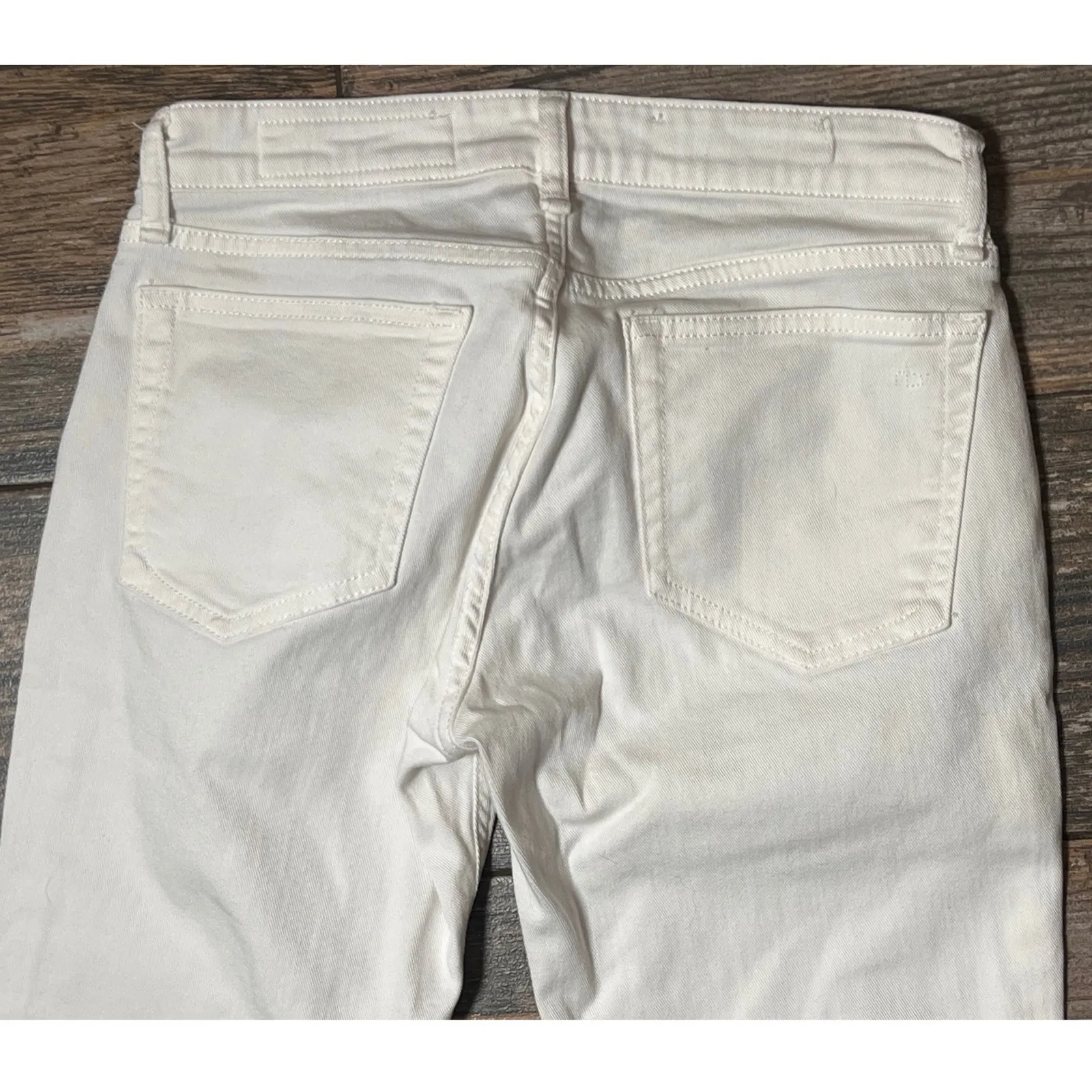 Rag & Bone Dre Low Rise Slim Boyfriend Ankle Jeans White Denim Womens Size 24x26 - Image 11