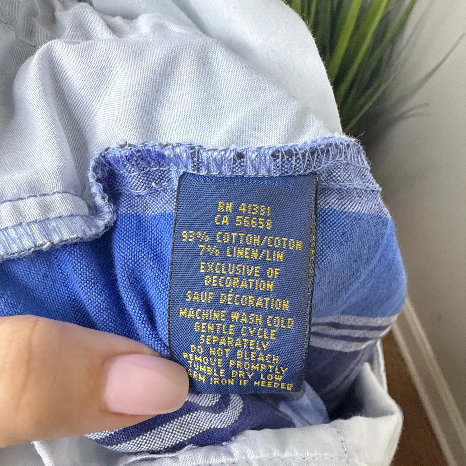 Polo Ralph Lauren‎ Blue White Plaid Chino Shorts Size 4 Embroidered Pony Preppy - Image 7