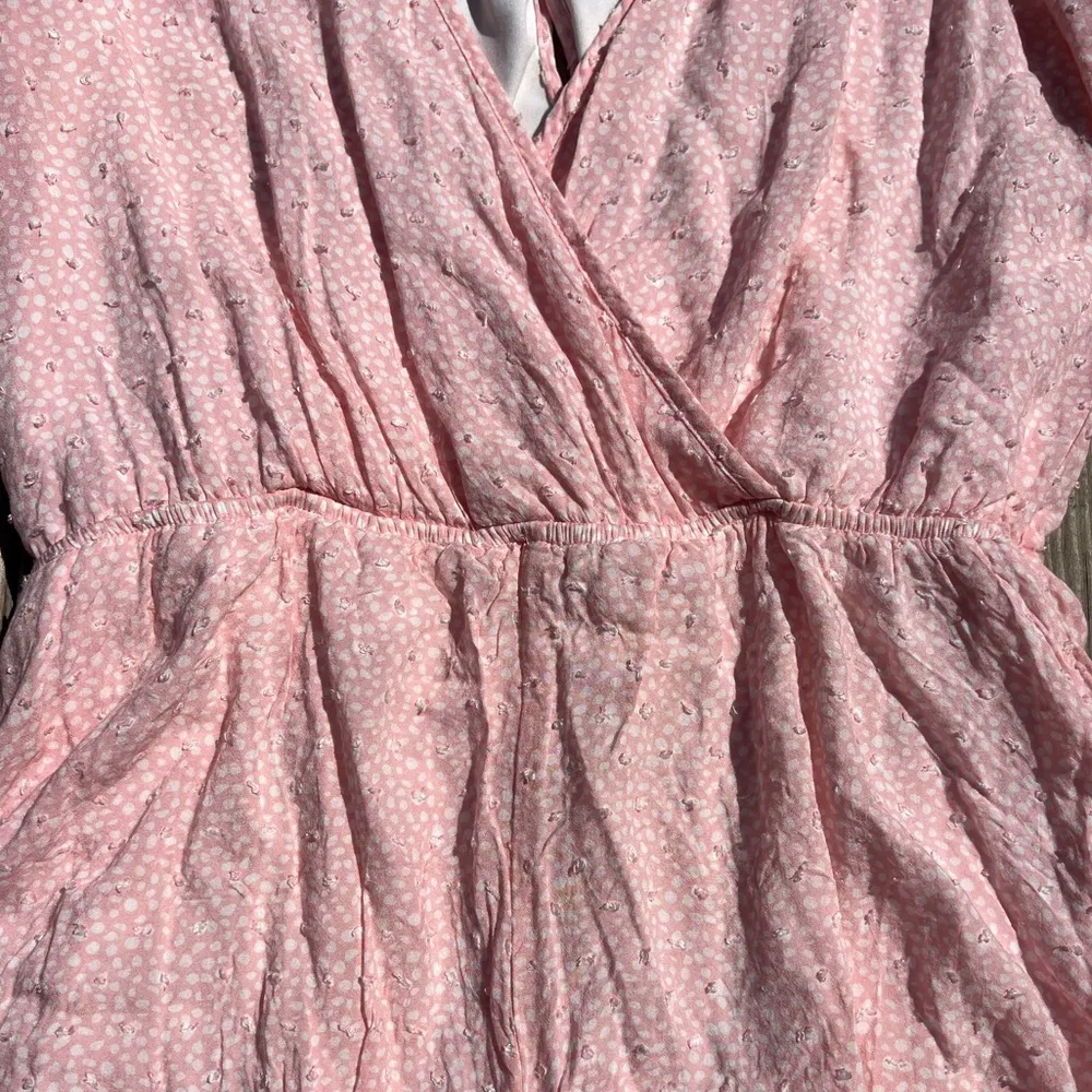 dress up | size medium baby pink romper | charleston spotted swiss dot romper - Image 4