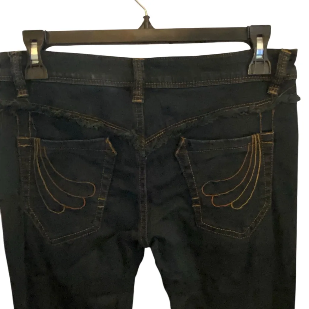 Vintage y2k Bebe Low Rise Flared Jeans embroidered pockets Boho Western Fall - Image 10