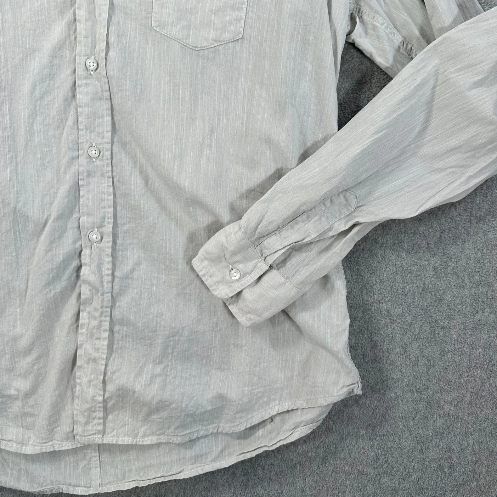Frank & Eileen Barry Long Sleeve Button Down Shirt Size XL Light Gray Collared - Image 2