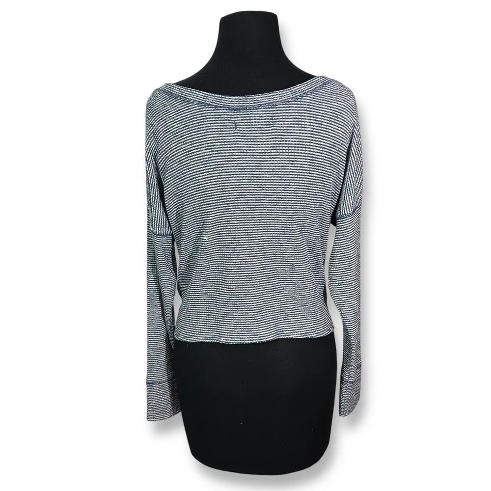 Abercrombie & Fitch Striped Tie-Front Long Sleeve Top, Knit, Women's‎ Small - Image 2