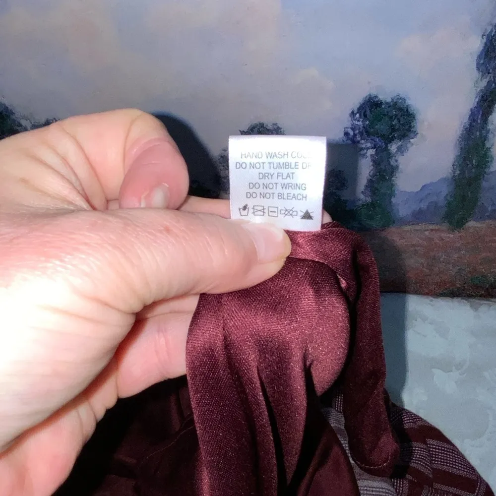 Lumiere Burgundy Stipe Maxi Midi Handkerchief Sleeveless Modest Dress Small - Image 9