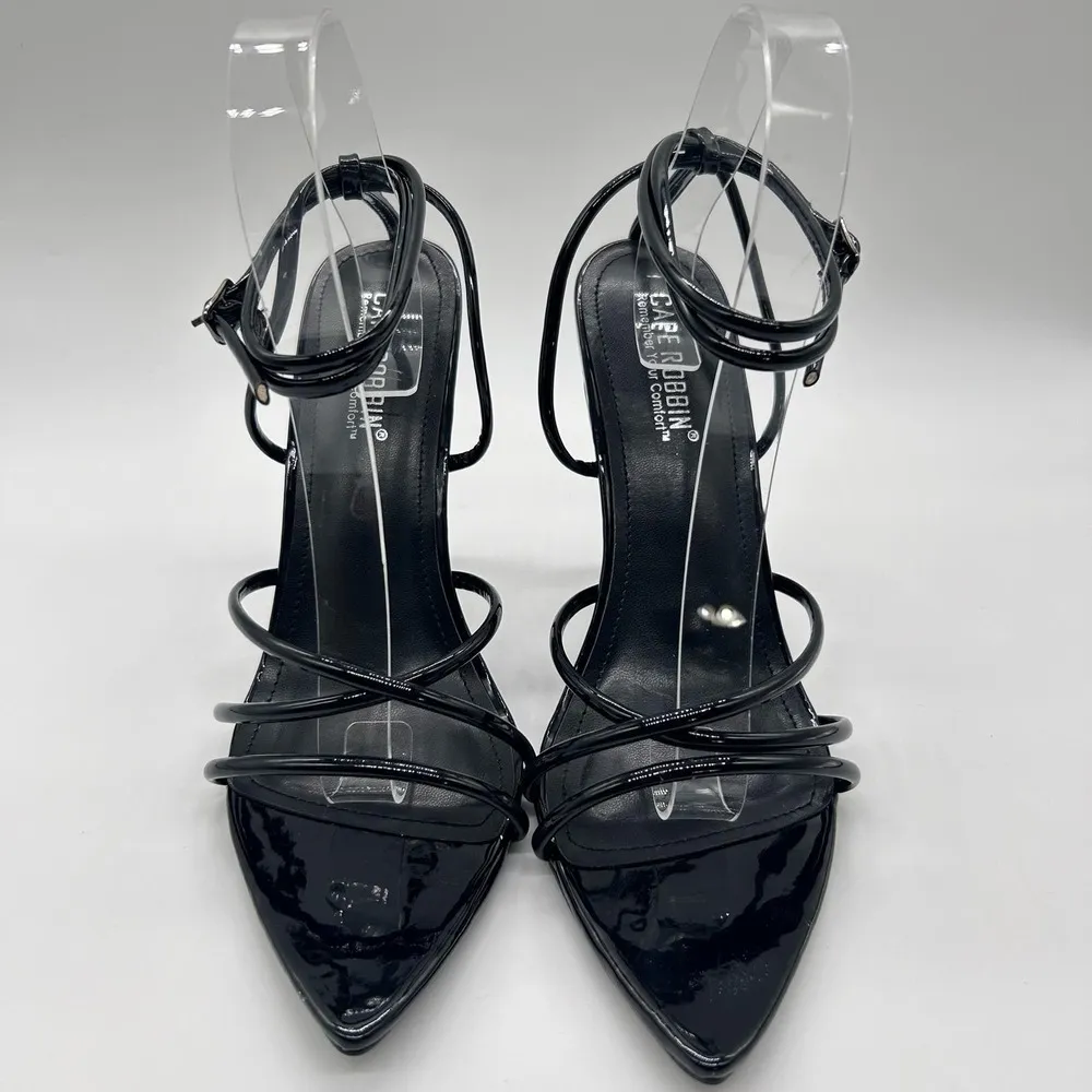 Cape Robbin Heels Womens 9M Black Ada‎ Ankle Strap Open Toe Heels Size 9 - Image 2