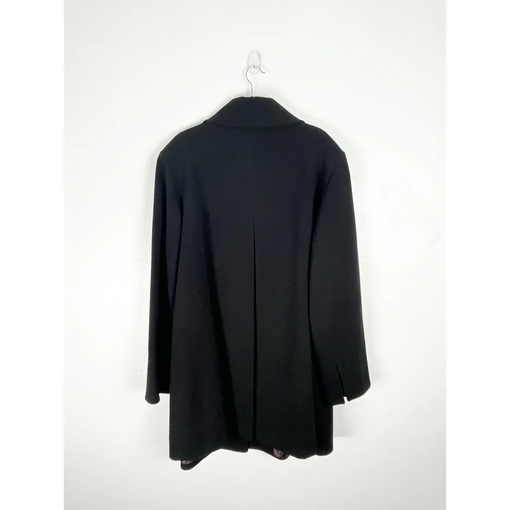 PRESTON & YORK. Black Hidden Snap Button Closure Lined Long Sleeves Coat Size 3X - Image 2