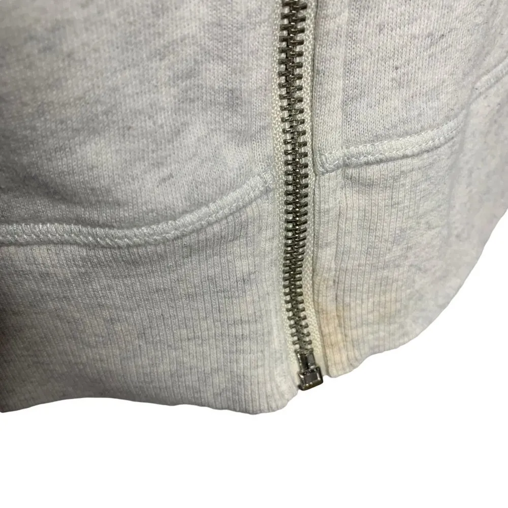 Victoria's Secret Full Zip Hooded Sweatshirt M Grey Sequins Pockets Long Sleeve - Image 5