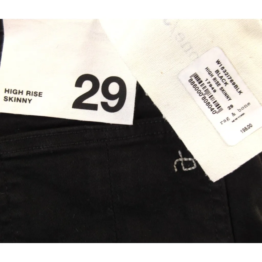 NWT rag & bone /JEAN High Rise Skinny in Black Stretch Denim Jeans 29 - Image 5