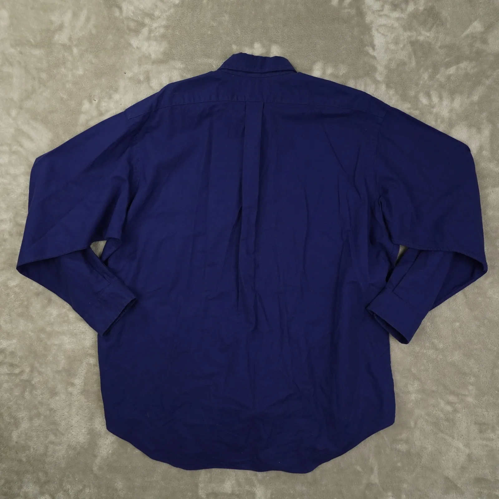Lauren Ralph Lauren Button Up Shirt Women's XL Dark Blue Crested Long Sleeve - Image 4
