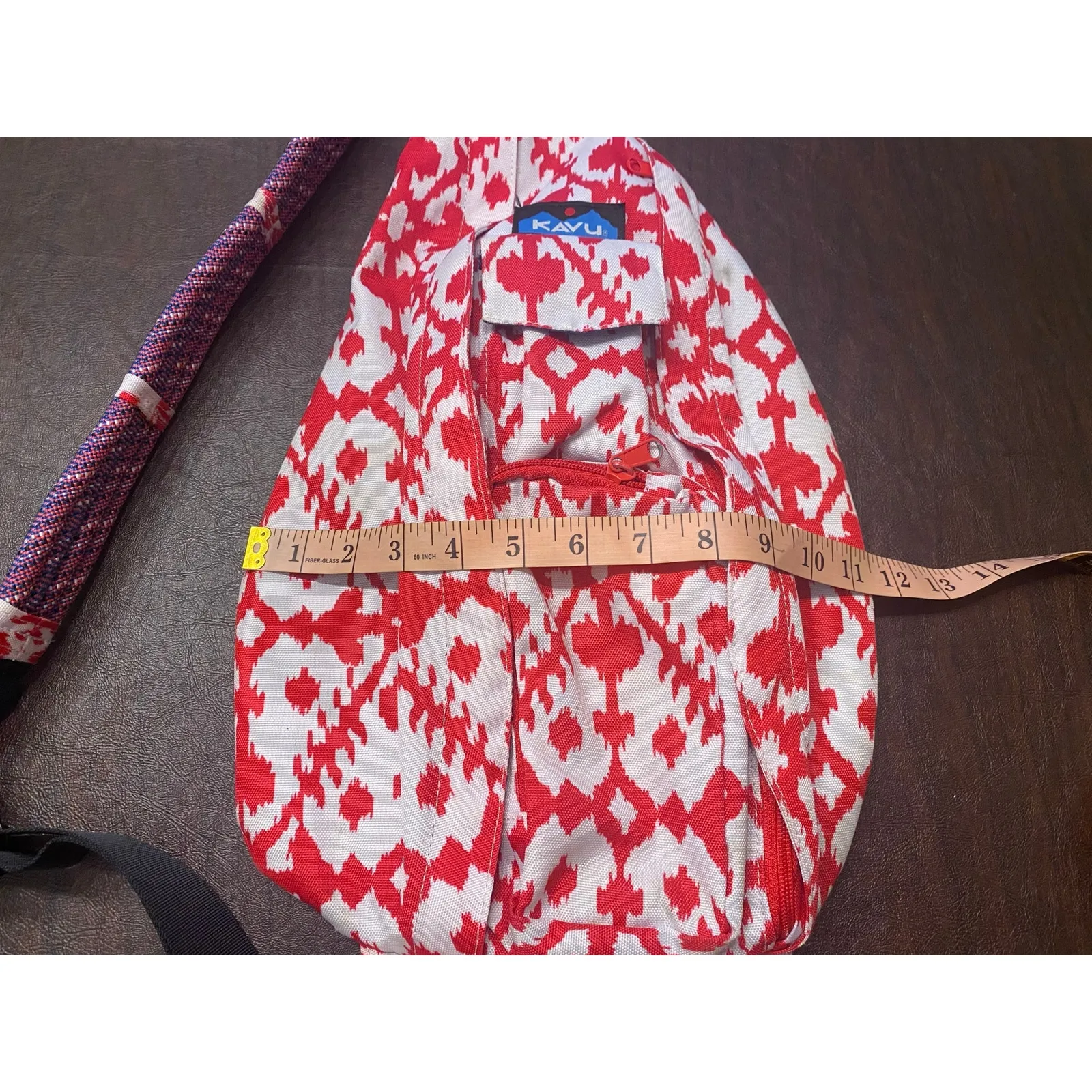 KAVU Rope Sling Bag Pink White Crossbody Backpack Adjustable Hiking Adventure - Image 5