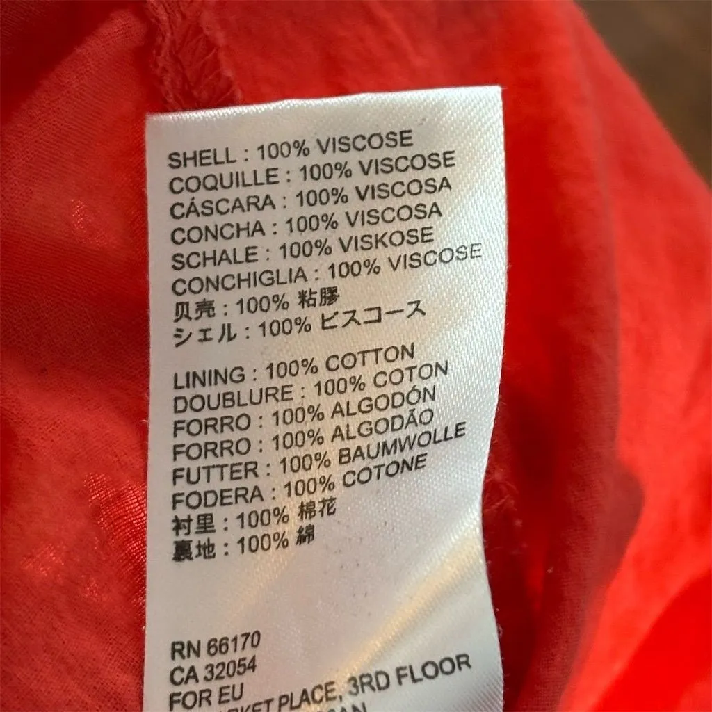 Free People Women's Flare Midi Skirt‎ M Red Boho Elastic Waist - Image 7