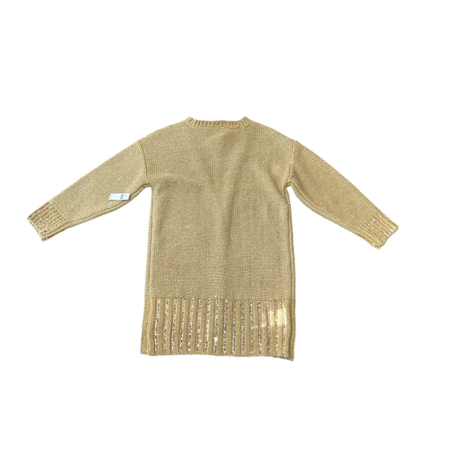 Maeve Tan Sequin Knit Cardigan Sweater Button Front Long Sleeve Size L new - Image 7