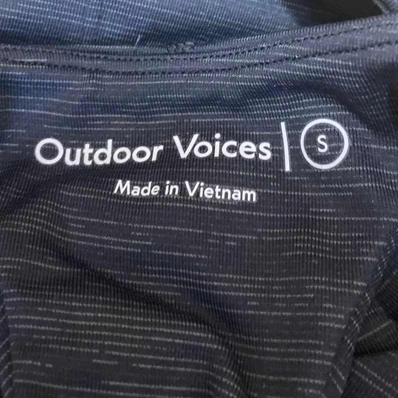 Outdoor Voices Women's Black Sleeveless Racerback Sports Bra Crop Tank Top Sz S - Image 3