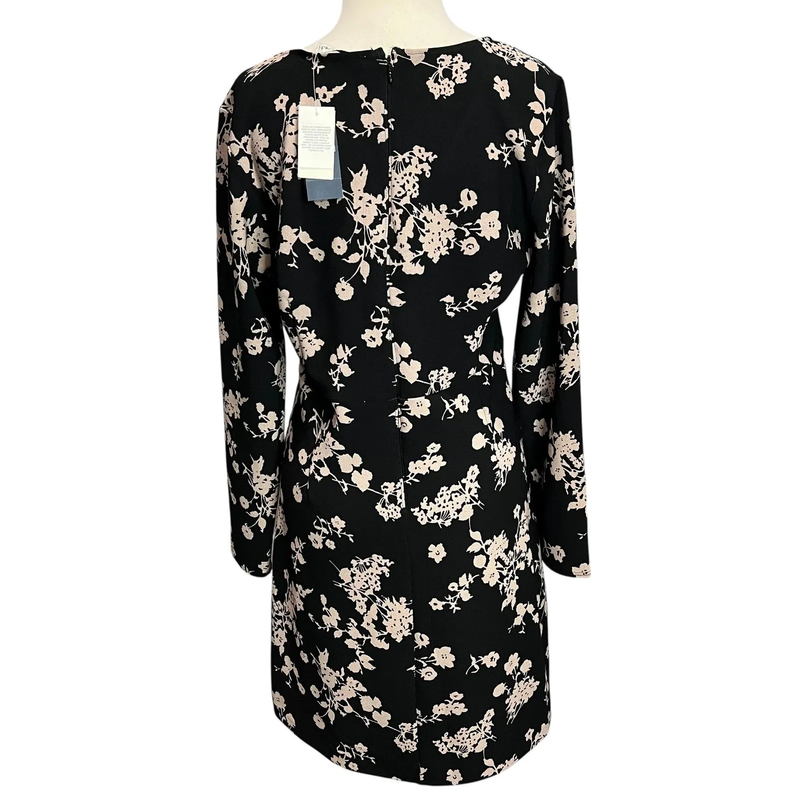 Abercrombie & Fitch Dress Womens Large Floral Long Sleeve Keyhole Ring Mini - Image 6