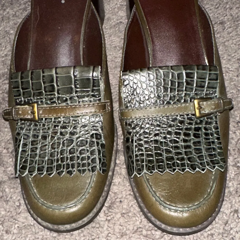 Franco Sarto Olive Croc-Pattern Mules - Image 3