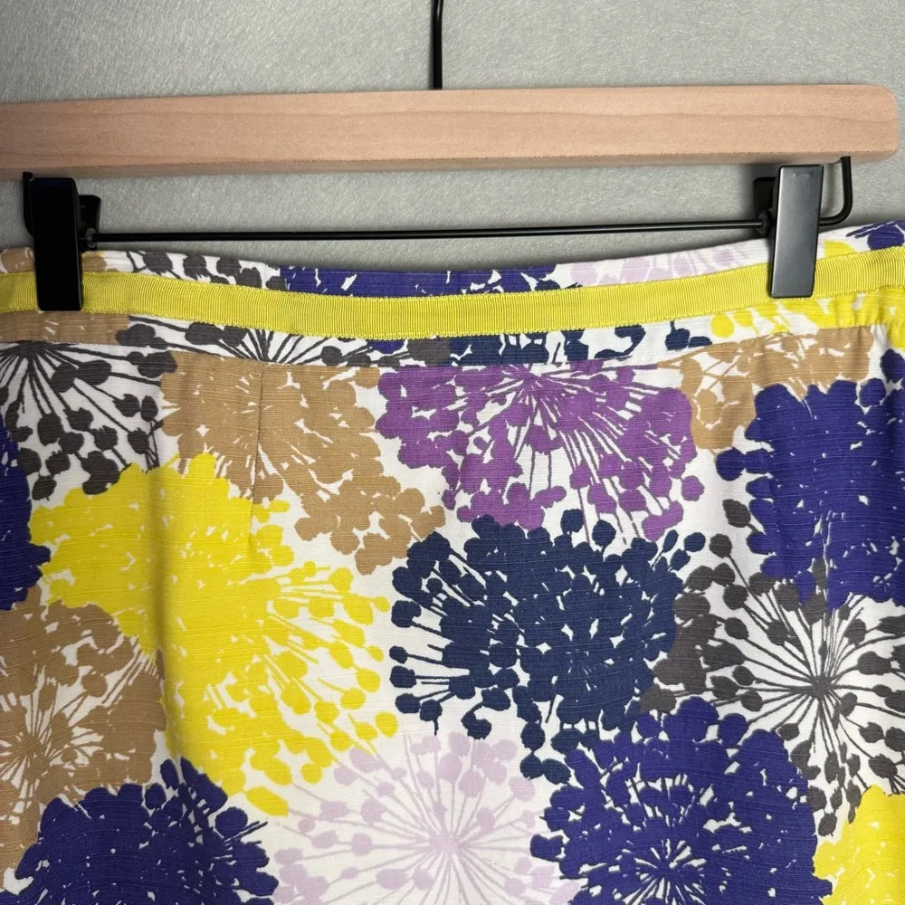 Boden Women’s Multicolor Floral Pencil Skirt Cotton Blend Spring size 6R Yellow - Image 3
