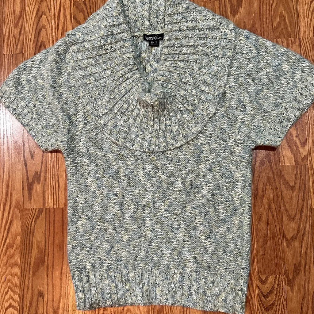 Kensie Alpaca Blend Off-Shoulder Cowl Neck Sweater Soft Melange Knit Size M - Image 13