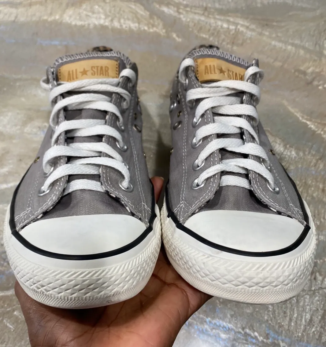 All Star Low Tops Lace Up Gray Shoes Women’s 10 - Image 7