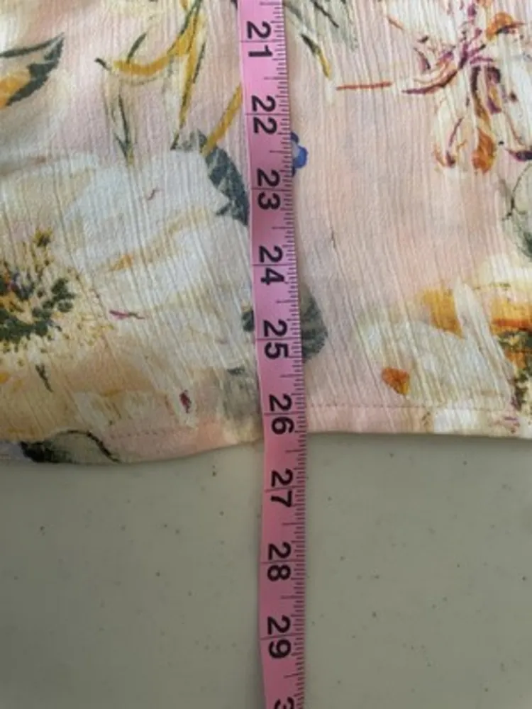 Haute Hippie Tribe Women’s Size L Pink Floral‎ Ruffle Top Boho Blouse Peasant - Image 11