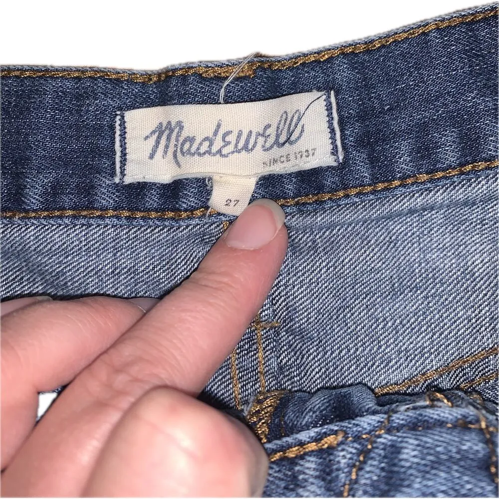 Madewell Perfect Vintage Cut Off Denim Jean Shorts Mid Rise Medium Wash 27 - Image 4
